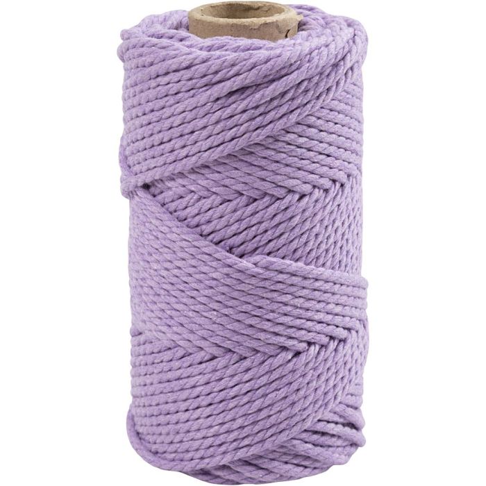 Corda per Macramé, L: 55 m, diam 4 mm, viola, 330 g/ 1 rot.