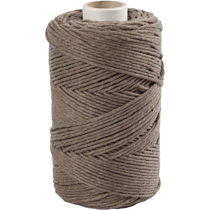 Corda per Macramé, L: 198 m, diam 2 mm, marrone chiaro, 330 g/ 1 rot.