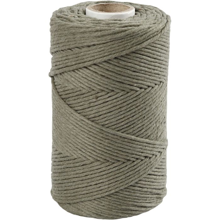 Corda per Macramé, L: 198 m, diam 2 mm, verde muschio, 330 g/ 1 rot.