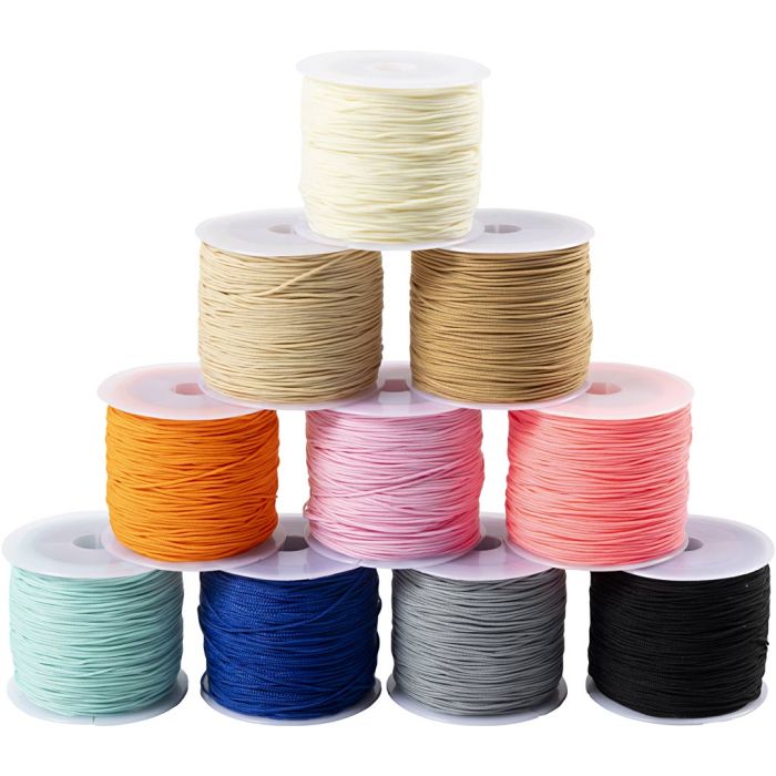 Cordoncino in poliestere, spess. 0,6 mm, colourful, 10x50 m/ 1 conf.