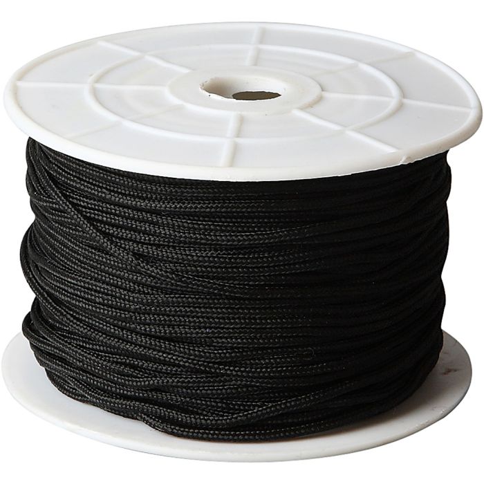 Corda in Poliestere, spess. 1,8 mm, nero, 50 m/ 1 rot.