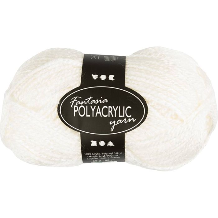 Filo acrilico Fantasia, L: 80 m, usando ago 4,5-5, bianco, 50 g/ 1 gom.