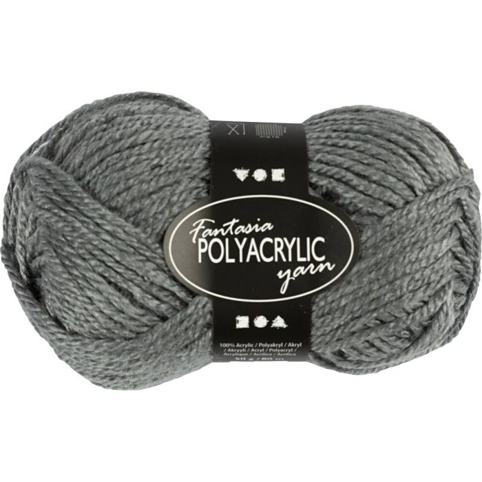 Filo acrilico Fantasia, L: 80 m, usando ago 4,5-5, grigio, 50 g/ 1 gom.