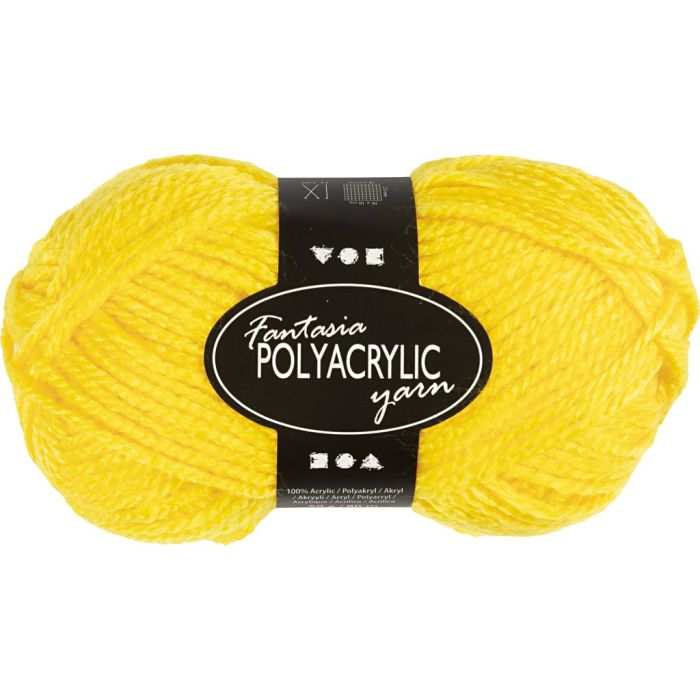 Filo acrilico Fantasia, L: 80 m, usando ago 4,5-5, giallo, 50 g/ 1 gom.