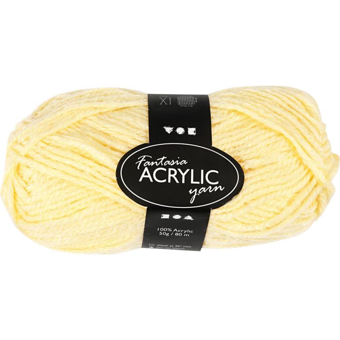 Filo acrilico Fantasia, L: 80 m, usando ago 4,5-5, giallo chiaro, 50 g/ 1 gom.