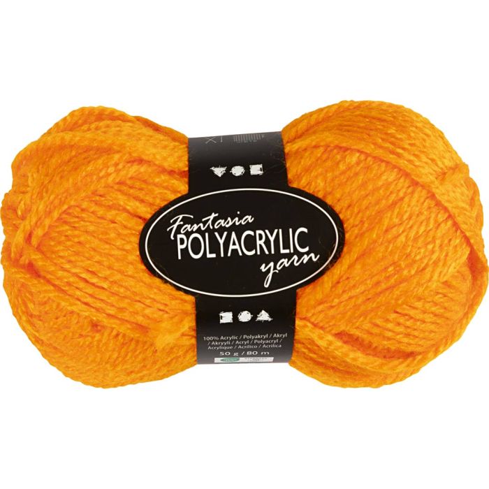 Filo acrilico Fantasia, L: 80 m, usando ago 4,5-5, neon orange, 50 g/ 1 gom.