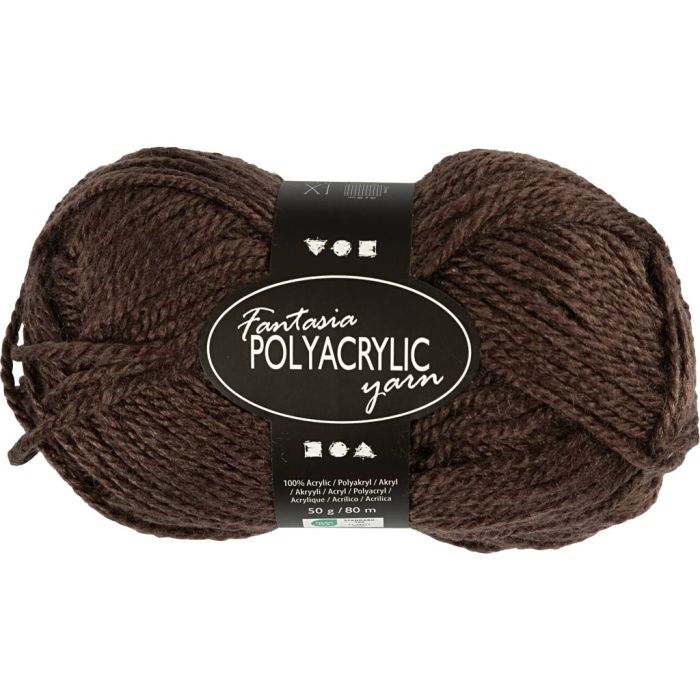 Filo acrilico Fantasia, L: 80 m, usando ago 4,5-5, marrone, 50 g/ 1 gom.