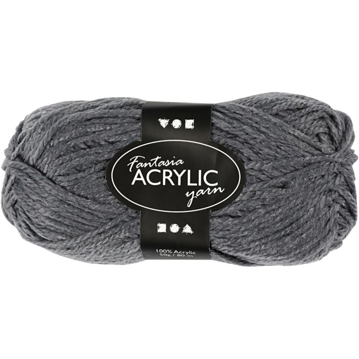 Filo acrilico Fantasia, L: 80 m, grigio, 50 g/ 1 gom.
