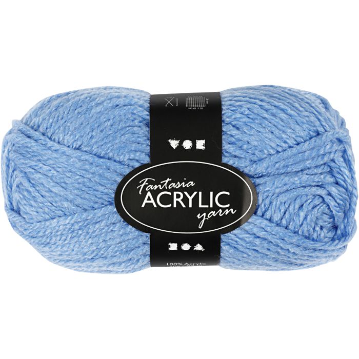 Filo acrilico Fantasia, L: 80 m, blu, 50 g/ 1 gom.