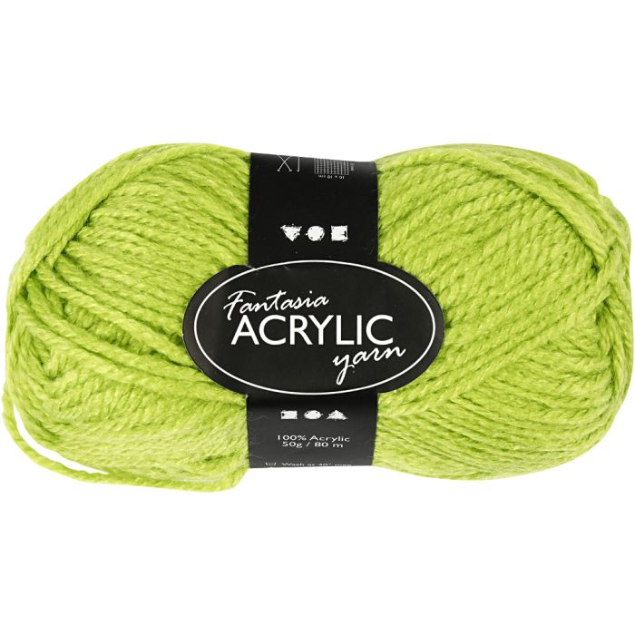 Filo acrilico Fantasia, L: 80 m, verde chiaro, 50 g/ 1 gom.