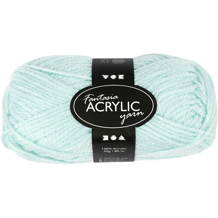 Filo acrilico Fantasia, L: 80 m, verde menta, 50 g/ 1 gom.