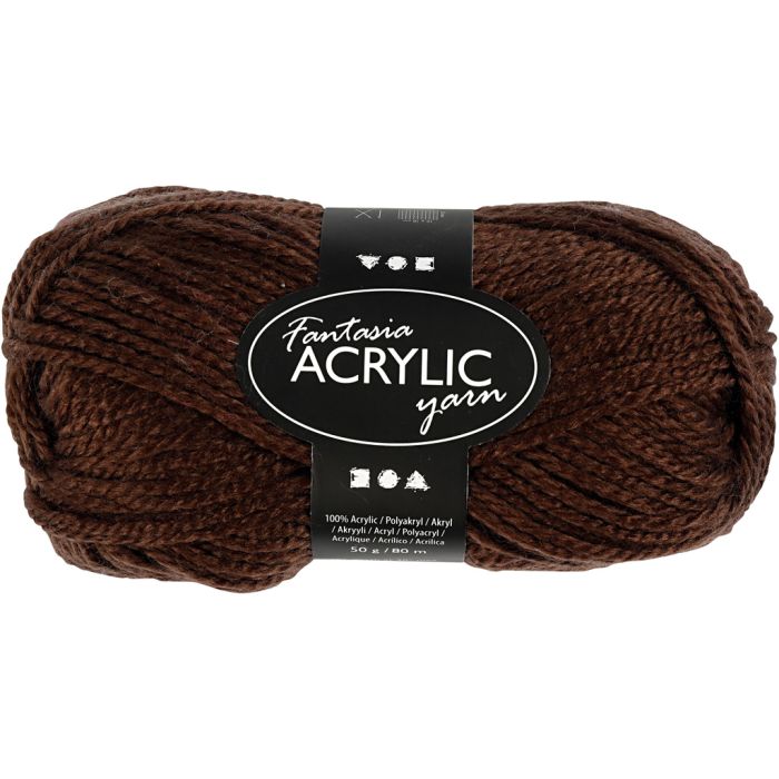 Filo acrilico Fantasia, L: 80 m, marrone, 50 g/ 1 gom.
