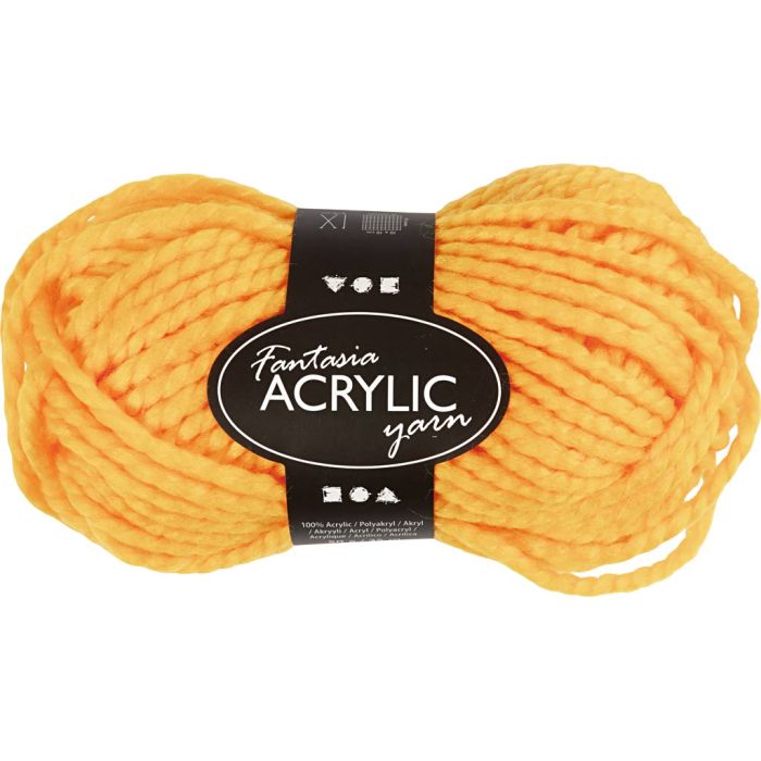 Filo Acrilico Fantasia, L: 35 m, usando ago 9-10, giallo, 50 g/ 1 gom.