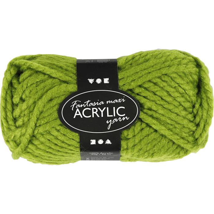 Filo Acrilico Fantasia, L: 35 m, usando ago 9-10, verde, 50 g/ 1 gom.