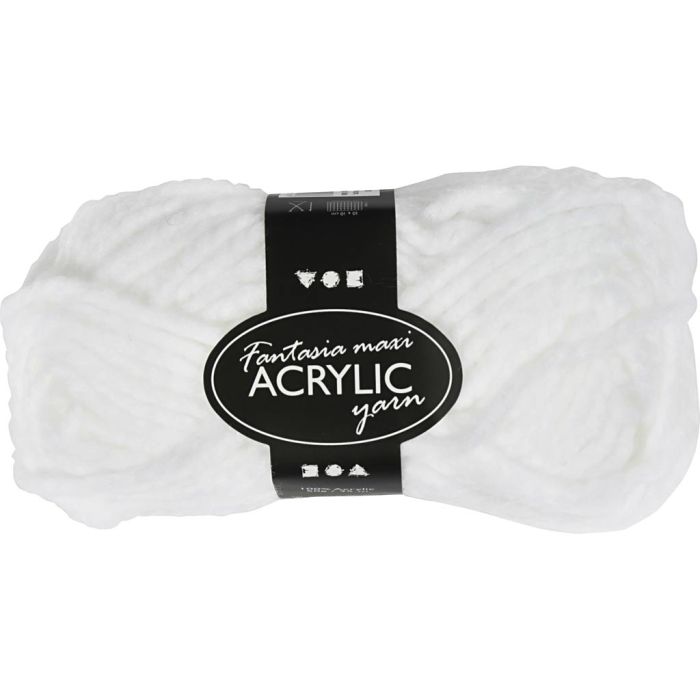 Filo Acrilico Fantasia, L: 35 m, usando ago 9-10, bianco, 50 g/ 1 gom.