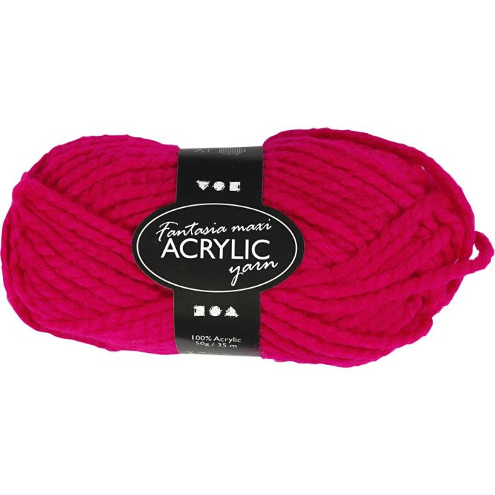 Filo Acrilico Fantasia, L: 35 m, usando ago 9-10, fuchsia, 50 g/ 1 gom.