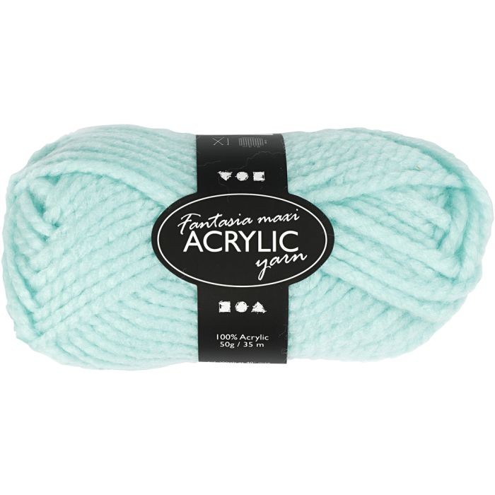 Filo Acrilico Fantasia, L: 35 m, Maxi, verde menta, 50 g/ 1 gom.
