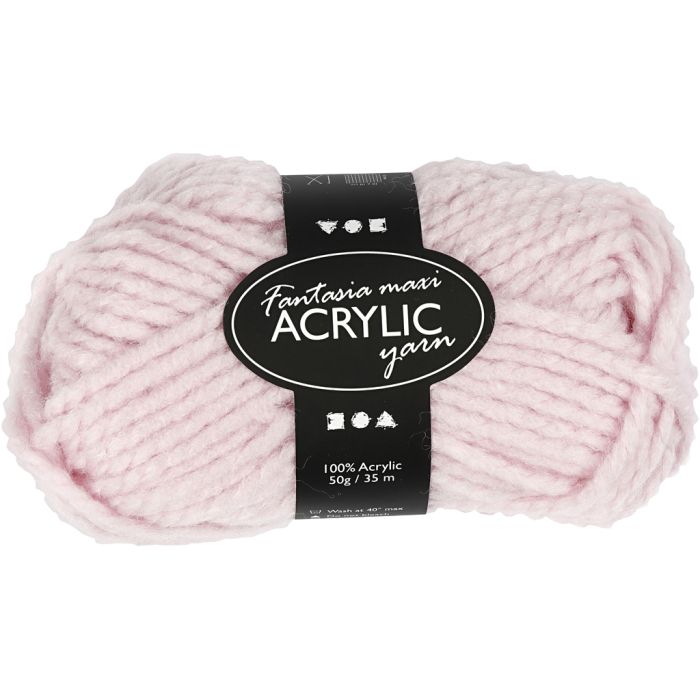 Filo Acrilico Fantasia, L: 35 m, Maxi, rosso chiaro, 50 g/ 1 gom.