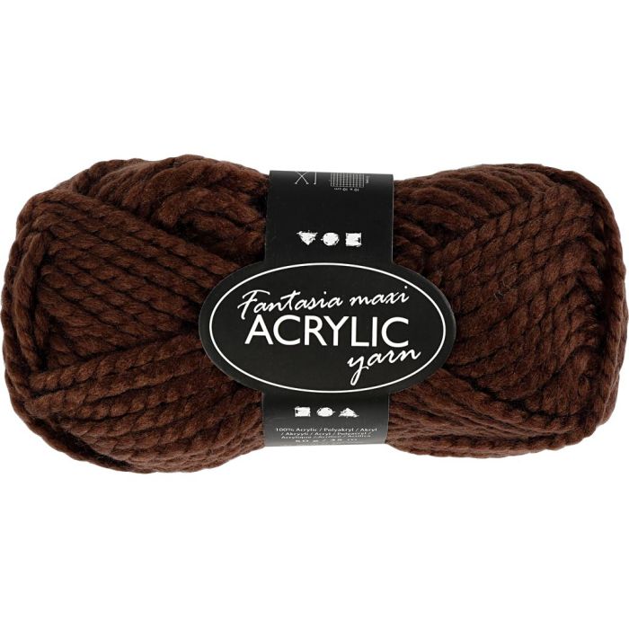 Filo Acrilico Fantasia, L: 35 m, usando ago 9-10, marrone, 50 g/ 1 gom.