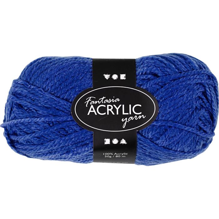 Filo Acrilico Fantasia, L: 35 m, usando ago 9-10, blu scuro, 50 g/ 1 gom.