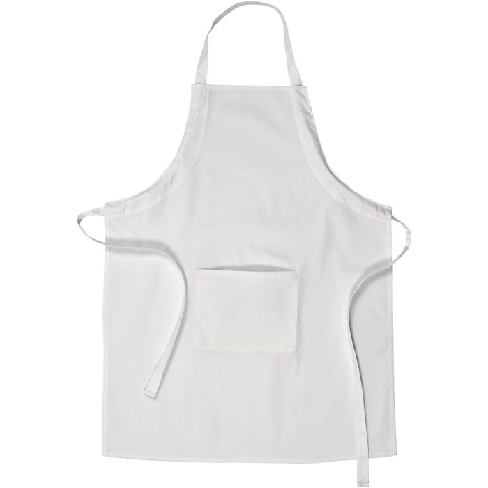 Grembiule , L: 84 cm, L: 65 cm, misura M-XL cm, 210 g, bianco, 1 pz