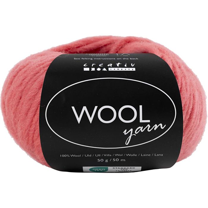Filato di lana, L: 63 m, usando ago 6-7, rosso chiaro, 50 g/ 1 gom.
