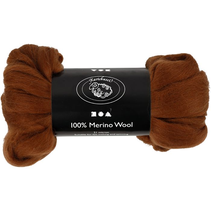 Lana Merino, spess. 21 my, marrone, 100 g/ 1 conf.