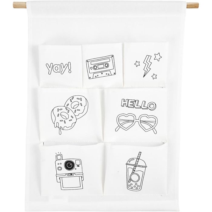 Organizer da appendere, H: 46 cm, L: 34 cm, 145 g, bianco, 1 pz