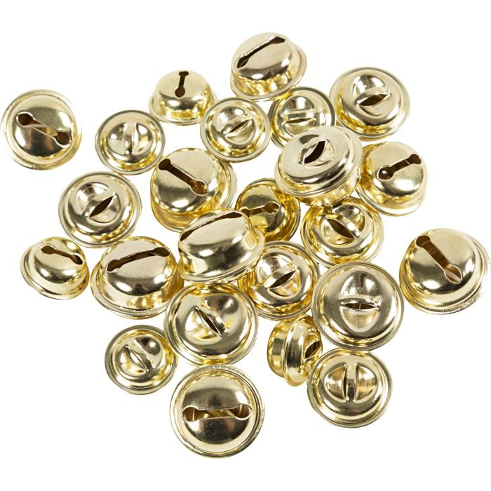 Campanellini, misura 13+15+17 mm, colori metallici, 24 pz/ 1 conf.