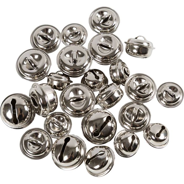 Campanellini, misura 13+15+17 mm, argento, 24 pz/ 1 conf.