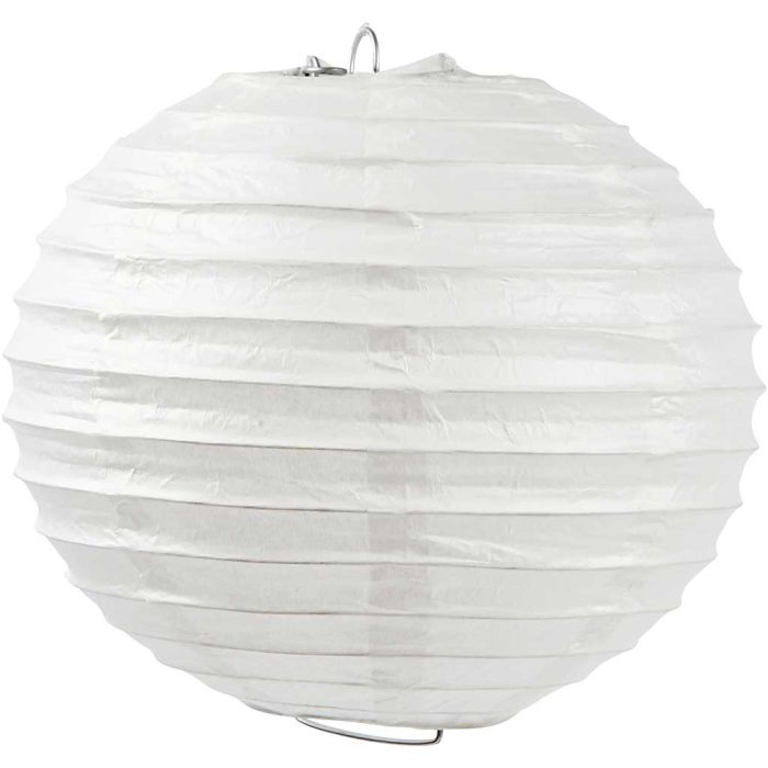Lampada di carta, Tondo, diam 20 cm, bianco, 1 pz