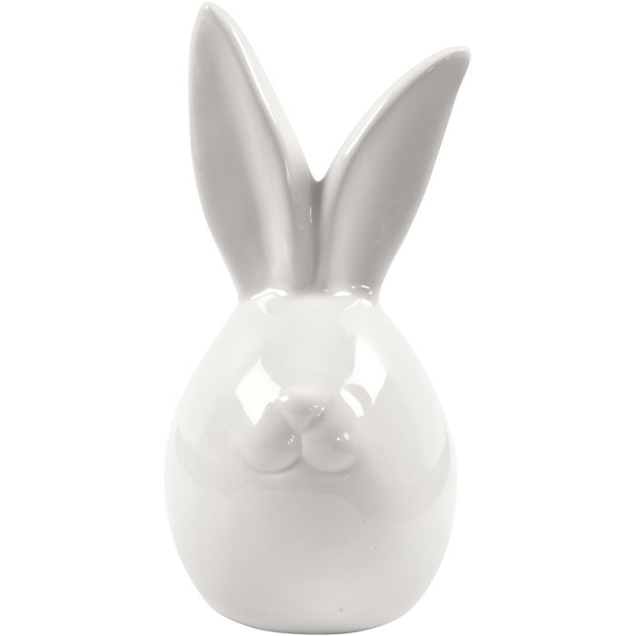 Coniglio, H: 11,4 cm, diam 5,5 cm, bianco, 12 pz/ 1 conf.