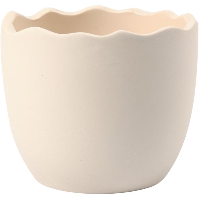 Guscio d'uovo, H: 6,3 cm, diam 7,5 cm, bianco, 24 pz/ 1 conf.