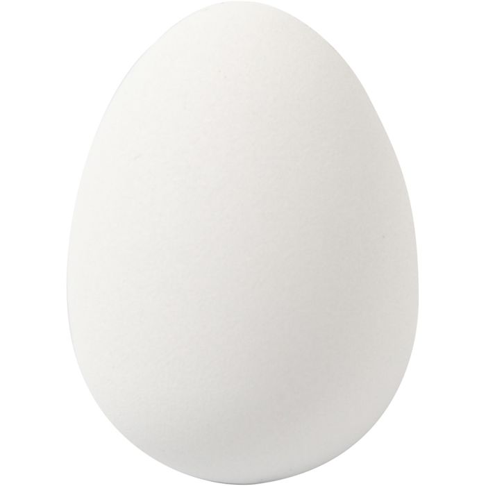 Uova, H: 4 cm, diam 2,5 cm, bianco, 18 pz/ 1 conf.