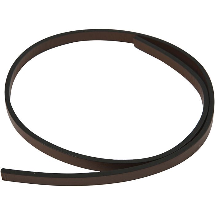 Cintura di Finto Cuoio, L: 10 mm, spess. 3 mm, marrone, 1 m/ 1 conf.