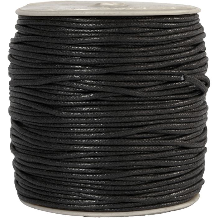 Laccio di cotone, spess. 2 mm, nero, 100 m/ 1 conf.