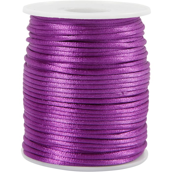 Corda di raso, spess. 2 mm, viola, 50 m/ 1 rot.