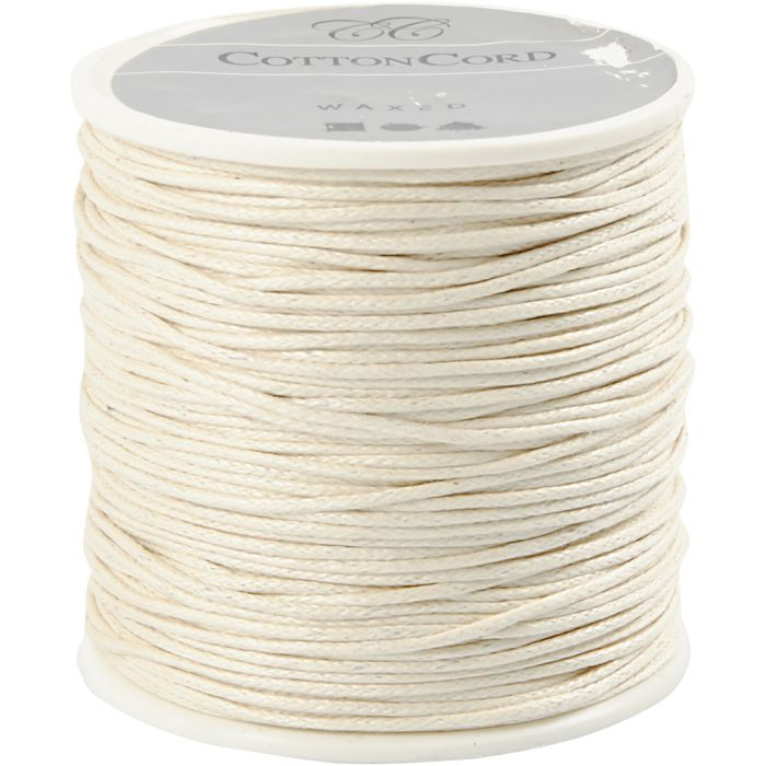 Laccio di cotone, spess. 1 mm, cerato, avorio, 40 m/ 1 rot.
