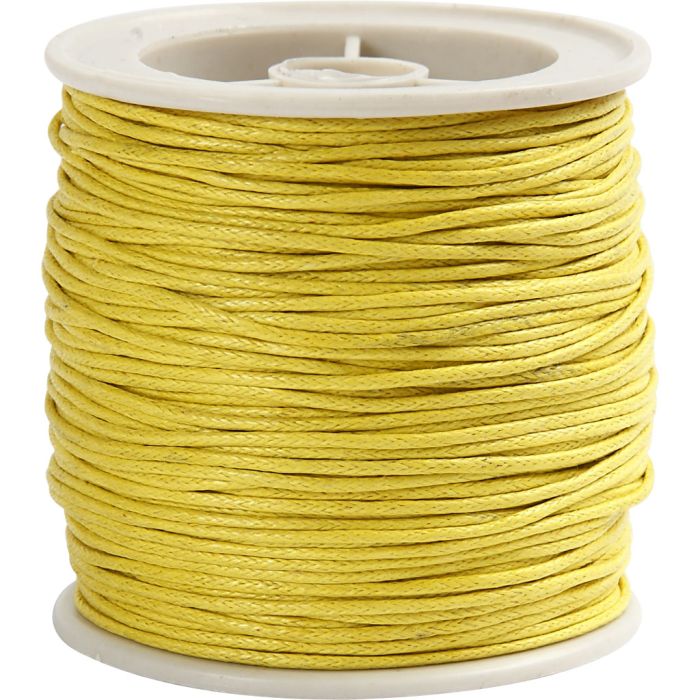 Laccio di cotone, spess. 1 mm, cerato, giallo, 40 m/ 1 rot.
