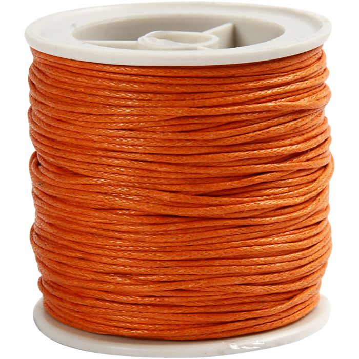 Laccio di cotone, spess. 1 mm, cerato, arancio, 40 m/ 1 rot.