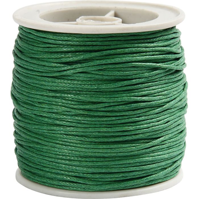 Laccio di cotone, spess. 1 mm, cerato, verde, 40 m/ 1 rot.