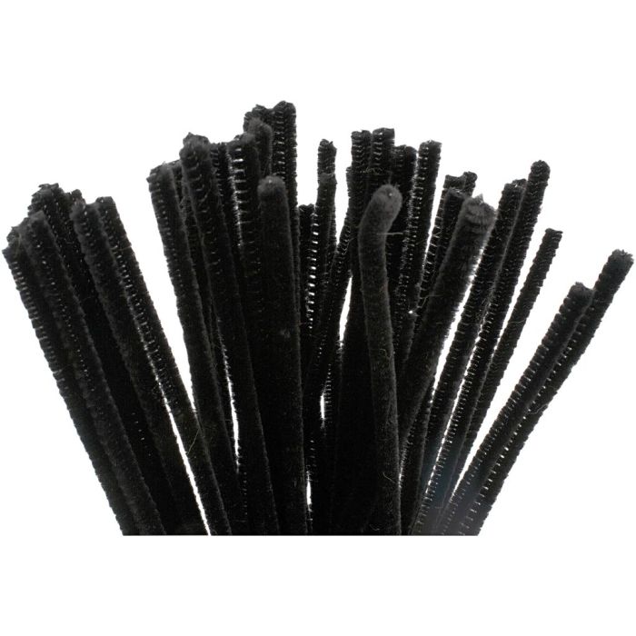 Ciniglia, L: 30 cm, spess. 6 mm, nero, 50 pz/ 1 conf.