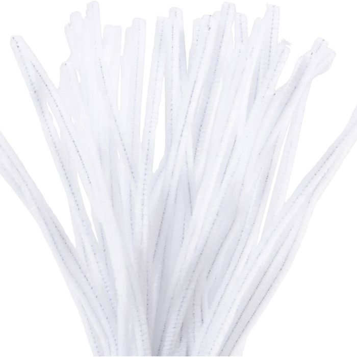 Ciniglia, L: 30 cm, spess. 6 mm, bianco, 50 pz/ 1 conf.
