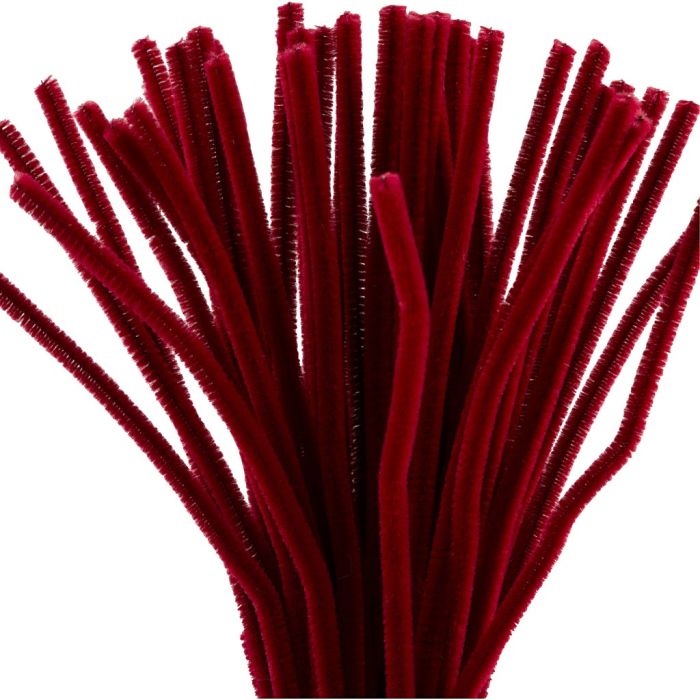 Ciniglia, L: 30 cm, spess. 6 mm, rosso scuro, 50 pz/ 1 conf.