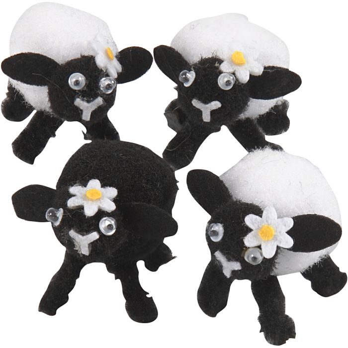 Agnelli pasquali, H: 35 mm, nero, bianco, 4 pz/ 1 conf.