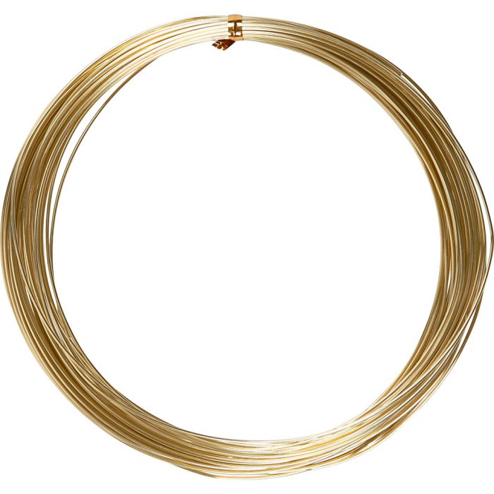 Filo di alluminio, rotondo, spess. 1 mm, oro, 16 m/ 1 rot.