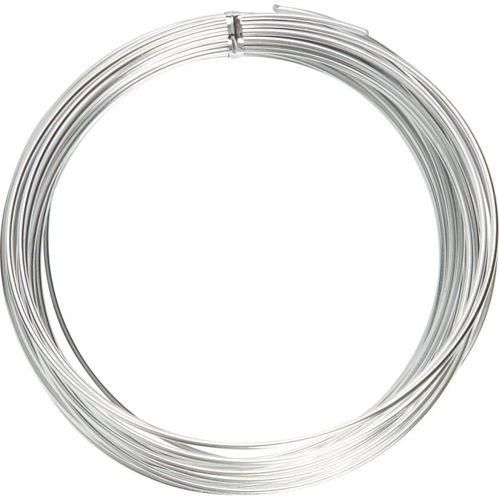 Filo di alluminio, rotondo, spess. 2 mm, argento, 10 m/ 1 rot.