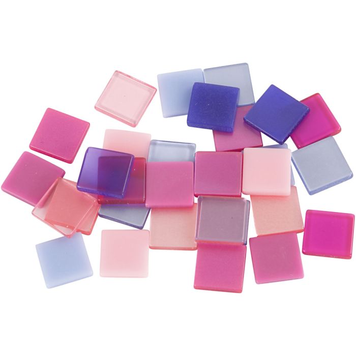 Mini mosaico, misura 10x10 mm, spess. 2 mm, viola/viola scuro, 25 g/ 1 conf.