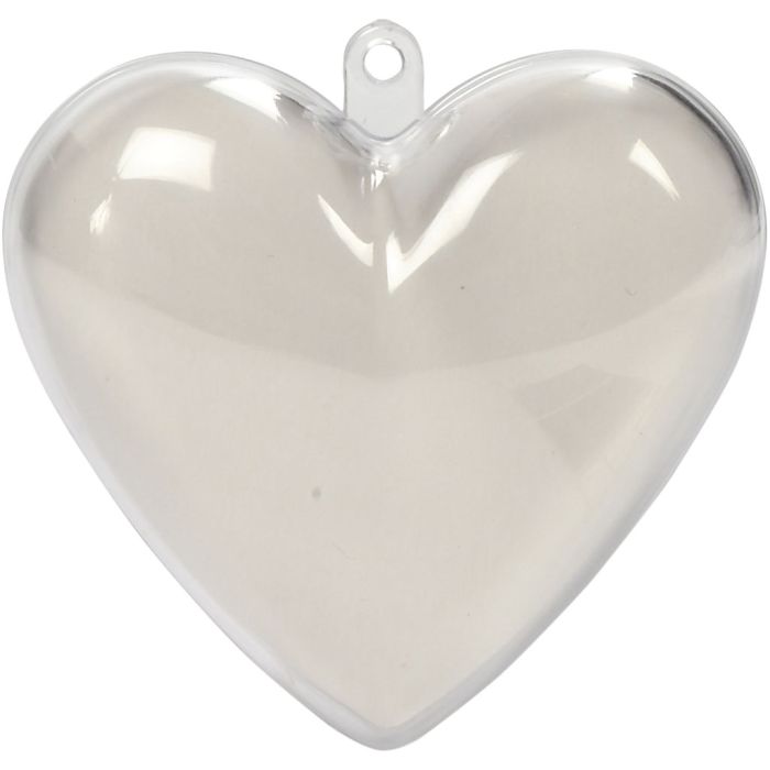 Cuore da decorare, H: 6,5 cm, transparent, 10 pz/ 1 conf.