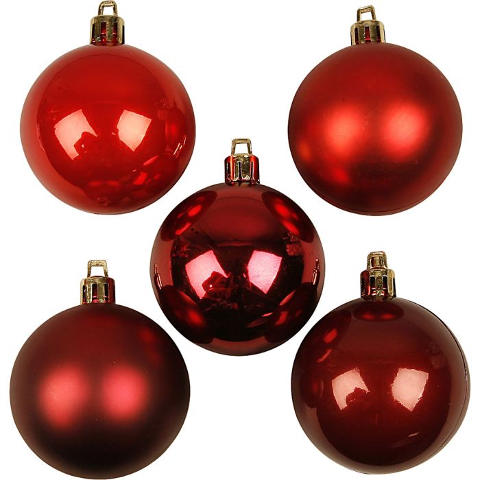 Decorazioni di Natale, diam 6 cm, armonia rosso, 20 pz/ 1 conf.
